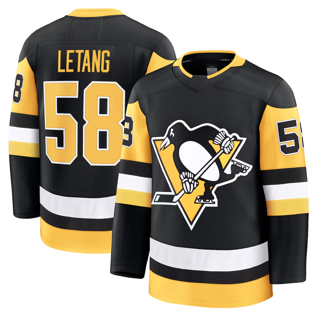 Elroe P.Penguins #58 Kris Letang Black Home Premium Jerseys
