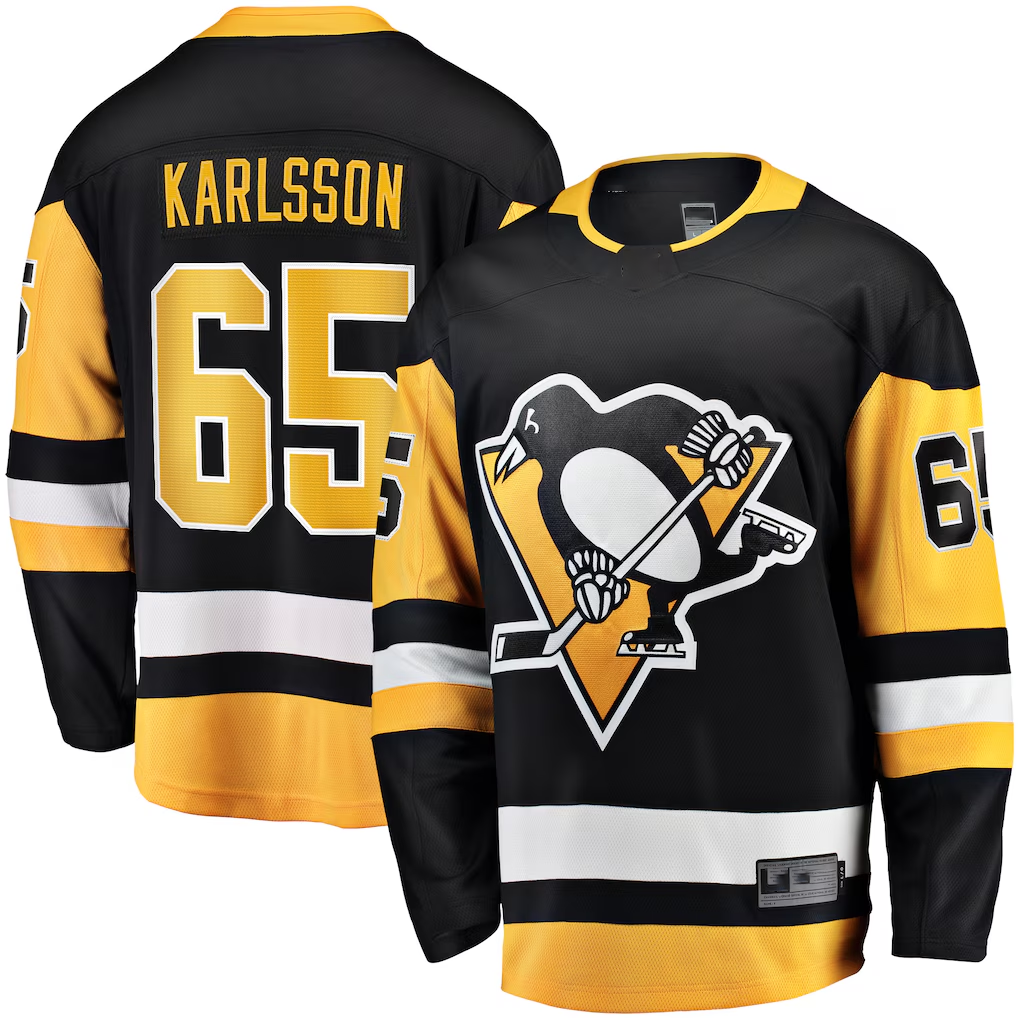 Elroe P.Penguins #65 Erik Karlsson Black Home Breakaway Jerseys