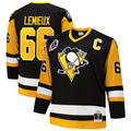 Elroe P.Penguins #66 Mario Lemieux Mitchell & Ness Black Big & Tall 1991-92 Blue Line 2.0 Jerseys