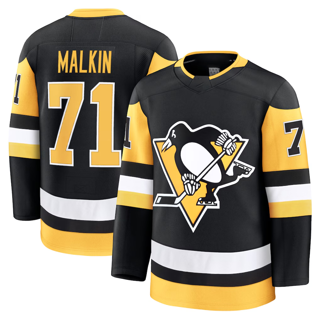 Elroe P.Penguins #71 Evgeni Malkin Black Home Premium Jerseys