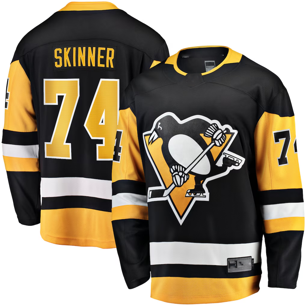 Elroe P.Penguins #74 Stuart Skinner Black Home Breakaway Jerseys