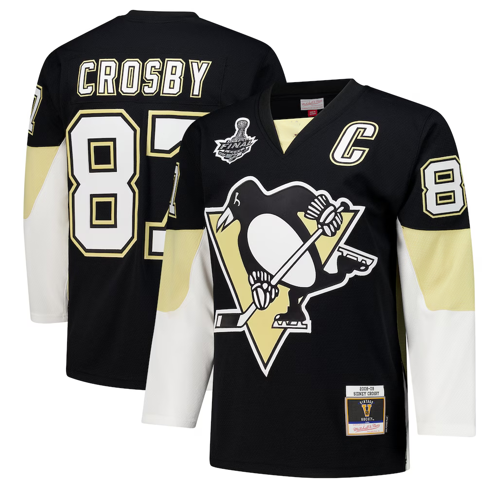 Elroe P.Penguins #87 Sidney Crosby Black 2008 Power Play Jerseys