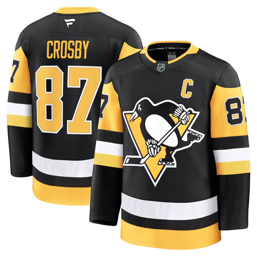 Elroe P.Penguins #87 Sidney Crosby Black Home Premium Jerseys