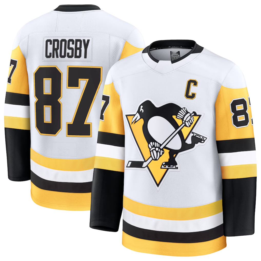 Elroe P.Penguins #87 Sidney Crosby White Away Premium Jerseys