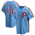 Elroe P.Phillies #10 J.T. Realmuto Player Light Blue Replica Game Stitched Jerseys