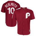 Elroe P.Phillies #10 J.T. Realmuto Player Red Cooperstown Collection Limited Home Stitched Jerseys