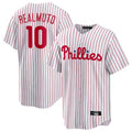Elroe P.Phillies #10 J.T. Realmuto Player White Home Game Stitched Jerseys
