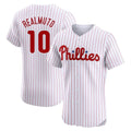 Elroe P.Phillies #10 J.T. Realmuto Player White Home Limited Elite Stitched Jerseys