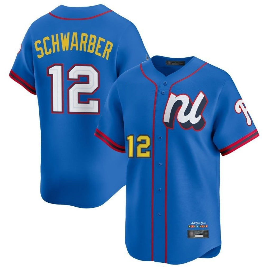 Elroe P.Phillies #12 Kyle Schwarber Player Blue National League All-star Game Limited Stitched Jerseys