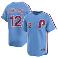 Elroe P.Phillies #12 Kyle Schwarber Player Light Blue Home Limited Stitched Jerseys