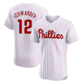Elroe P.Phillies #12 Kyle Schwarber Player White Home Limited Elite Stitched Jerseys