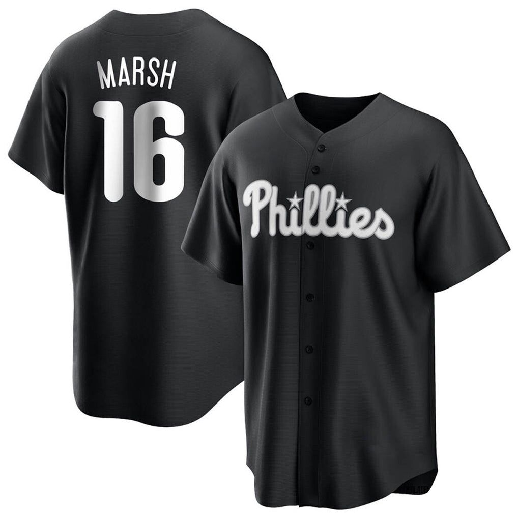 Elroe P.Phillies #16 Brandon Marsh Player Black Alt Fashion Home Game Stitched Jerseys