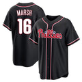 Elroe P.Phillies #16 Brandon Marsh Player Black Fashion Out Home Game Stitched Jerseys