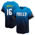 Elroe P.Phillies #16 Brandon Marsh Player Blue City Connect Home Limited Stitched Jerseys