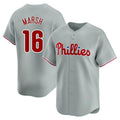 Elroe P.Phillies #16 Brandon Marsh Player Gray Home Limited Stitched Jerseys