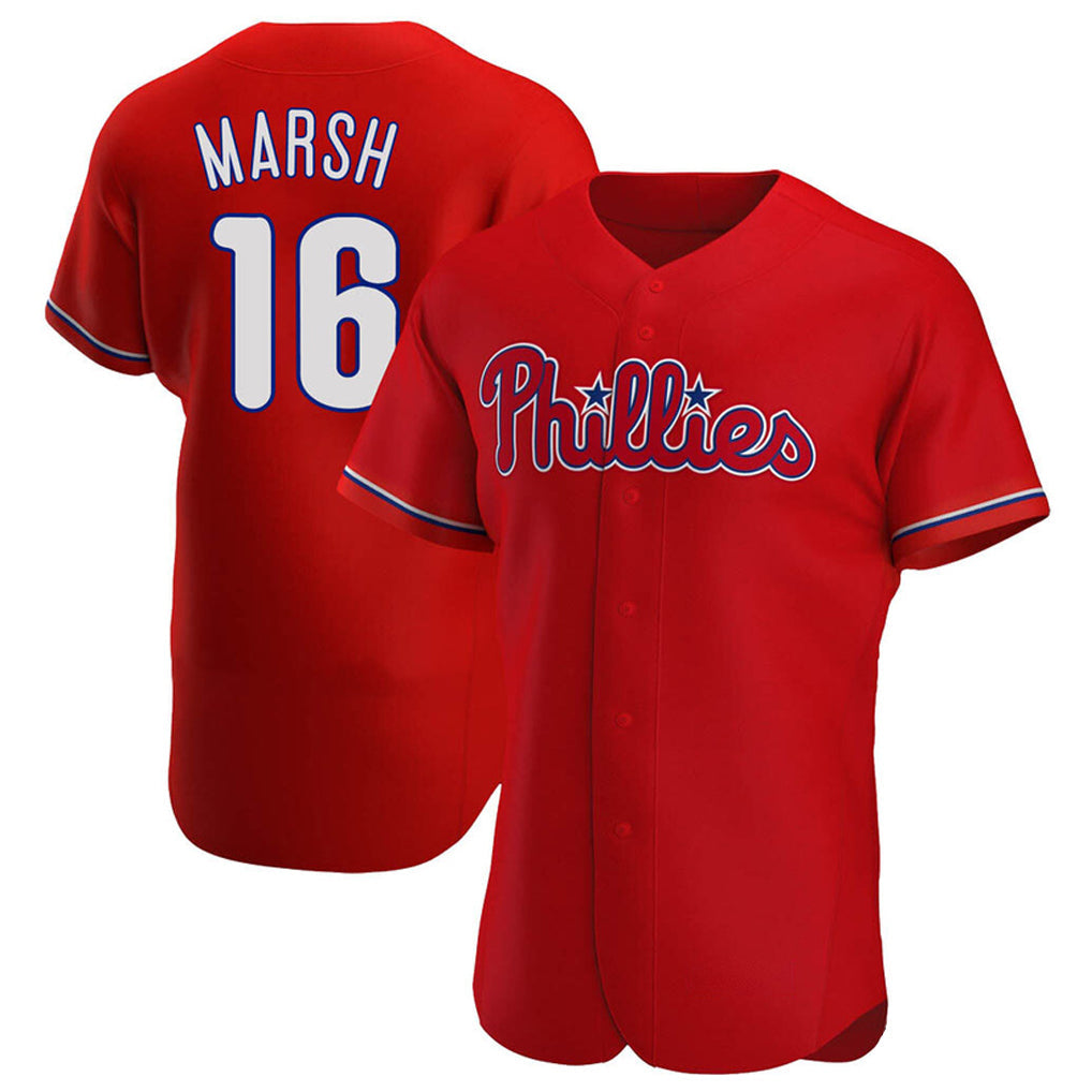 Elroe P.Phillies #16 Brandon Marsh Player Red Home Limited Elite Stitched Jerseys