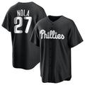 Elroe P.Phillies #27 Aaron Nola Player Black Alt Fashion Home Game Stitched Jerseys