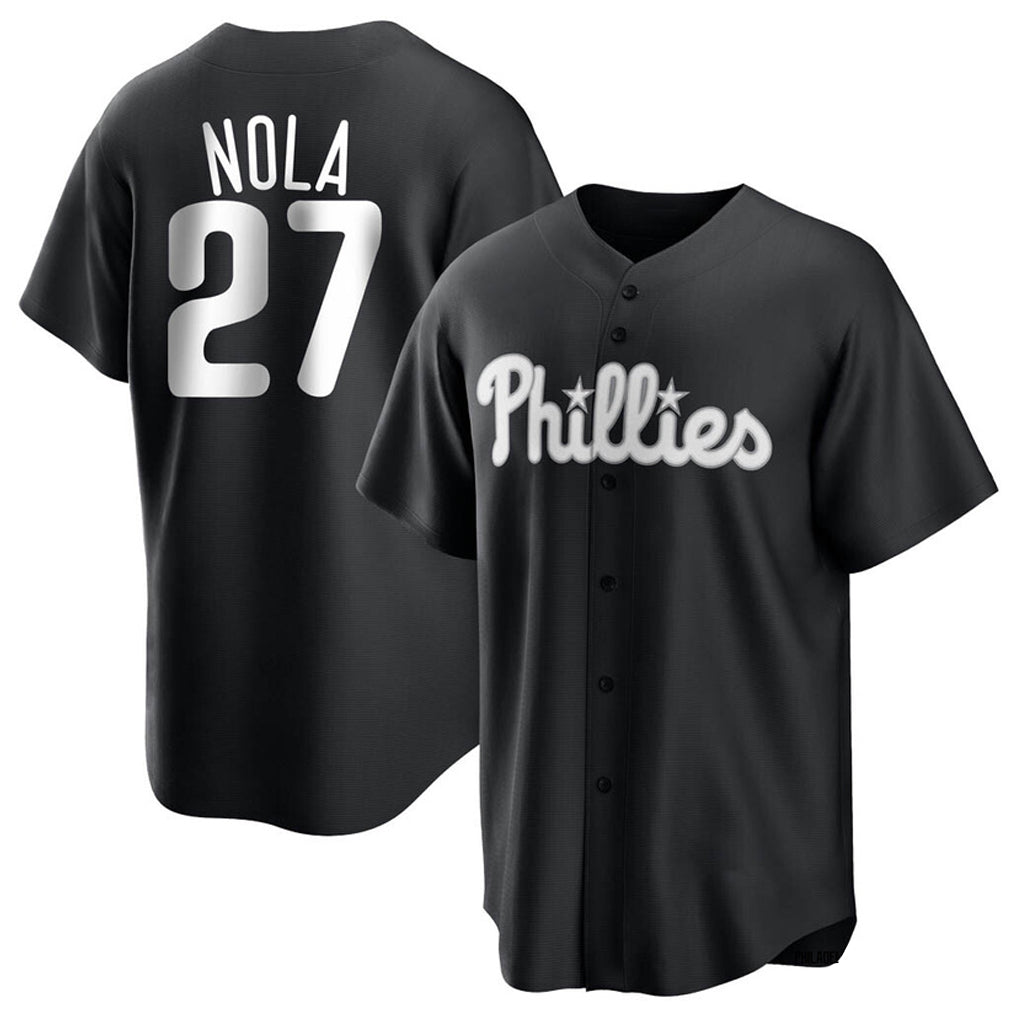 Elroe P.Phillies #27 Aaron Nola Player Black Alt Fashion Home Game Stitched Jerseys