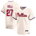 Elroe P.Phillies #27 Aaron Nola Player Cream Home Limited Stitched Jerseys
