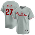Elroe P.Phillies #27 Aaron Nola Player Gray Home Limited Stitched Jerseys