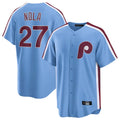 Elroe P.Phillies #27 Aaron Nola Player Light Blue Home Game Stitched Jerseys