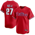 Elroe P.Phillies #27 Aaron Nola Player Red Home Limited Stitched Jerseys