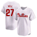 Elroe P.Phillies #27 Aaron Nola Player White Home Limited Stitched Jerseys