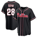 Elroe P.Phillies #28 Alec Bohm Player Black Fashion Out Home Game Stitched Jerseys