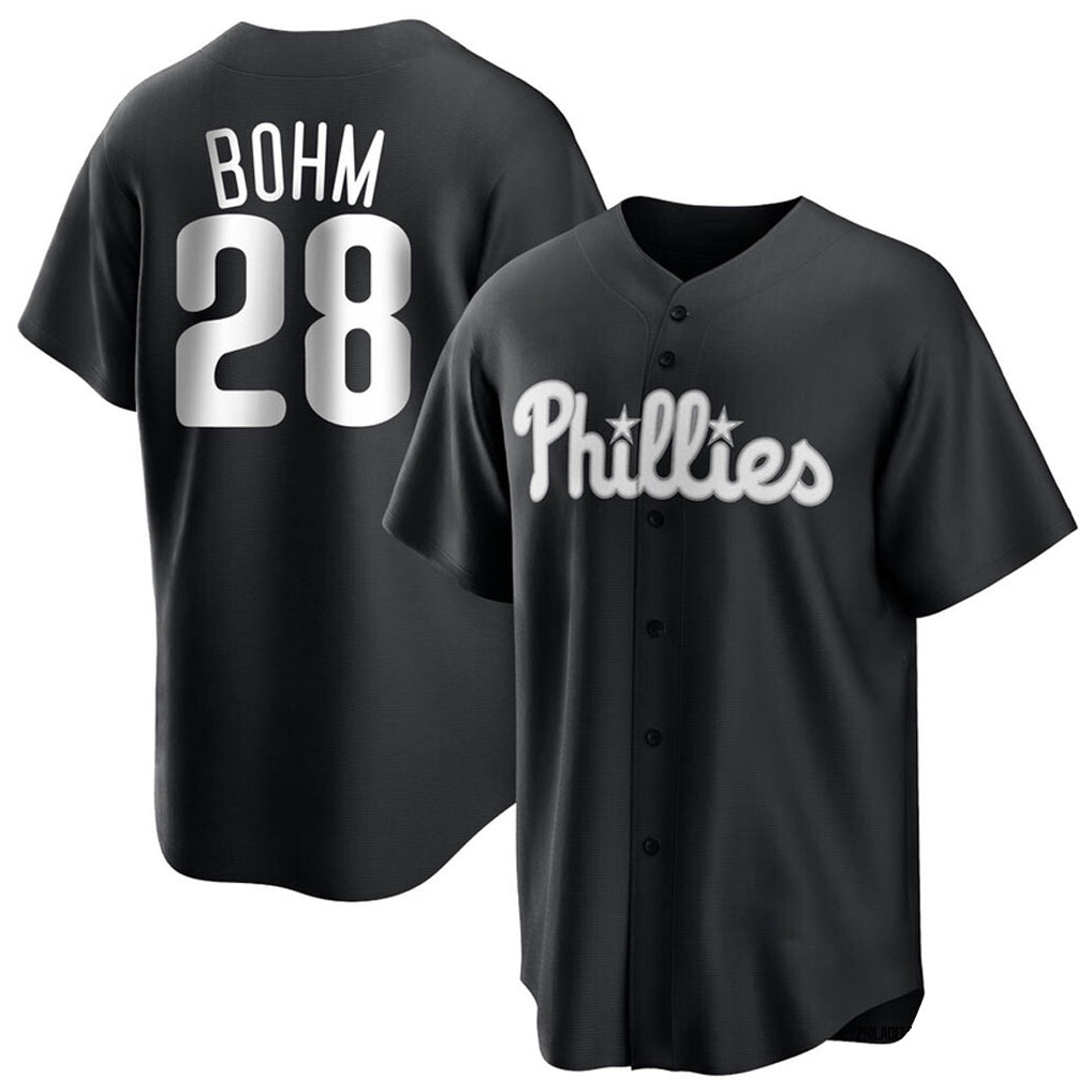 Elroe P.Phillies #28 Alec Bohm Player Black Home Game Stitched Jerseys
