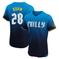 Elroe P.Phillies #28 Alec Bohm Player Blue City Connect Home Limited Elite Stitched Jerseys
