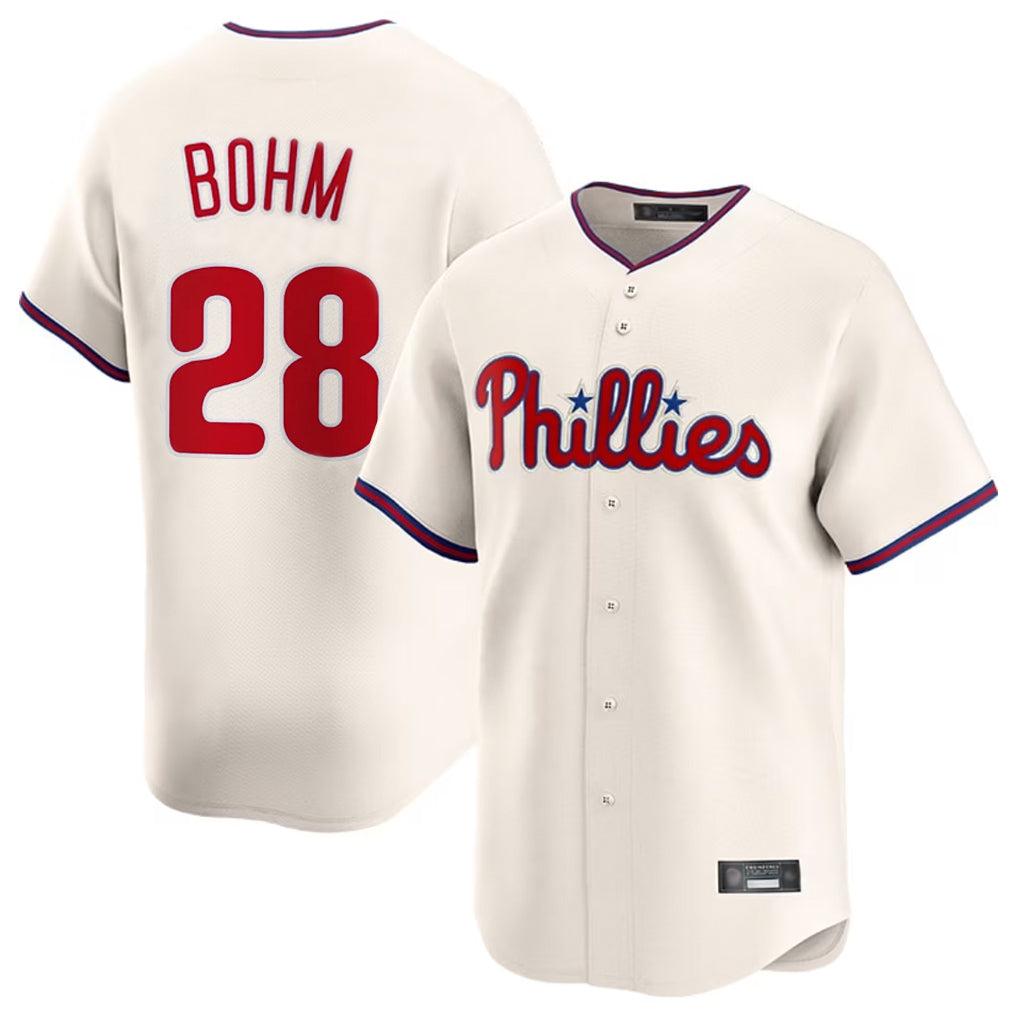 Elroe P.Phillies #28 Alec Bohm Player Cream Home Limited Stitched Jerseys
