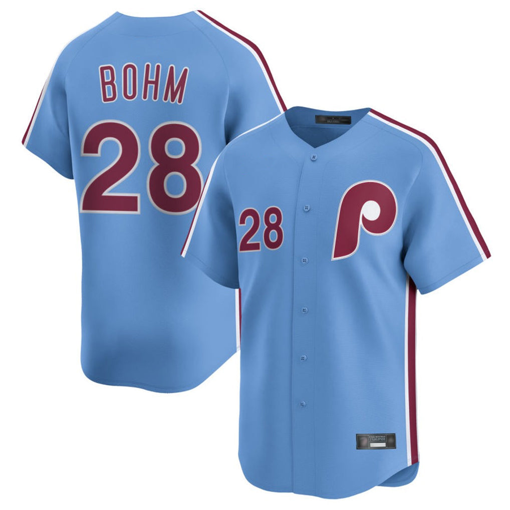 Elroe P.Phillies #28 Alec Bohm Player Light Blue Home Limited Stitched Jerseys