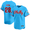 Elroe P.Phillies #28 Alec Bohm Player Light Blue Phillies & Eagles Vapor Premier Limited Home Stitched Jerseys