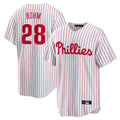 Elroe P.Phillies #28 Alec Bohm Player White Home Game Stitched Jerseys