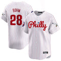 Elroe P.Phillies #28 Alec Bohm Player White Pinstripe Phillies & Eagles Vapor Premier Limited Stitched Jerseys
