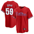 Elroe P.Phillies #59 Jhoan Duran Player Red Home Game Stitched Jerseys