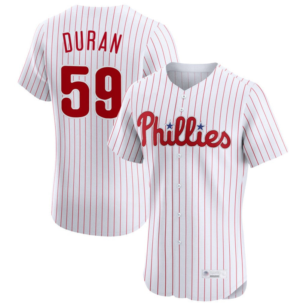 Elroe P.Phillies #59 Jhoan Duran Player White Home Limited Elite Stitched Jerseys