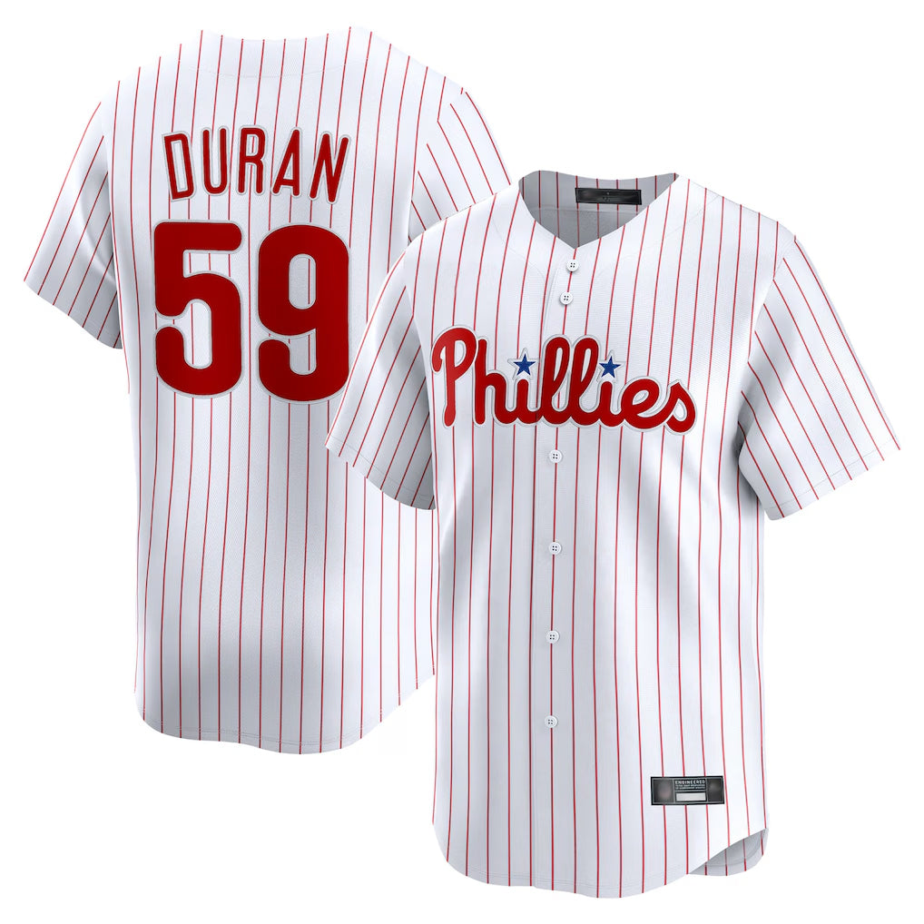 Elroe P.Phillies #59 Jhoan Duran Player White Home Limited Stitched Jerseys