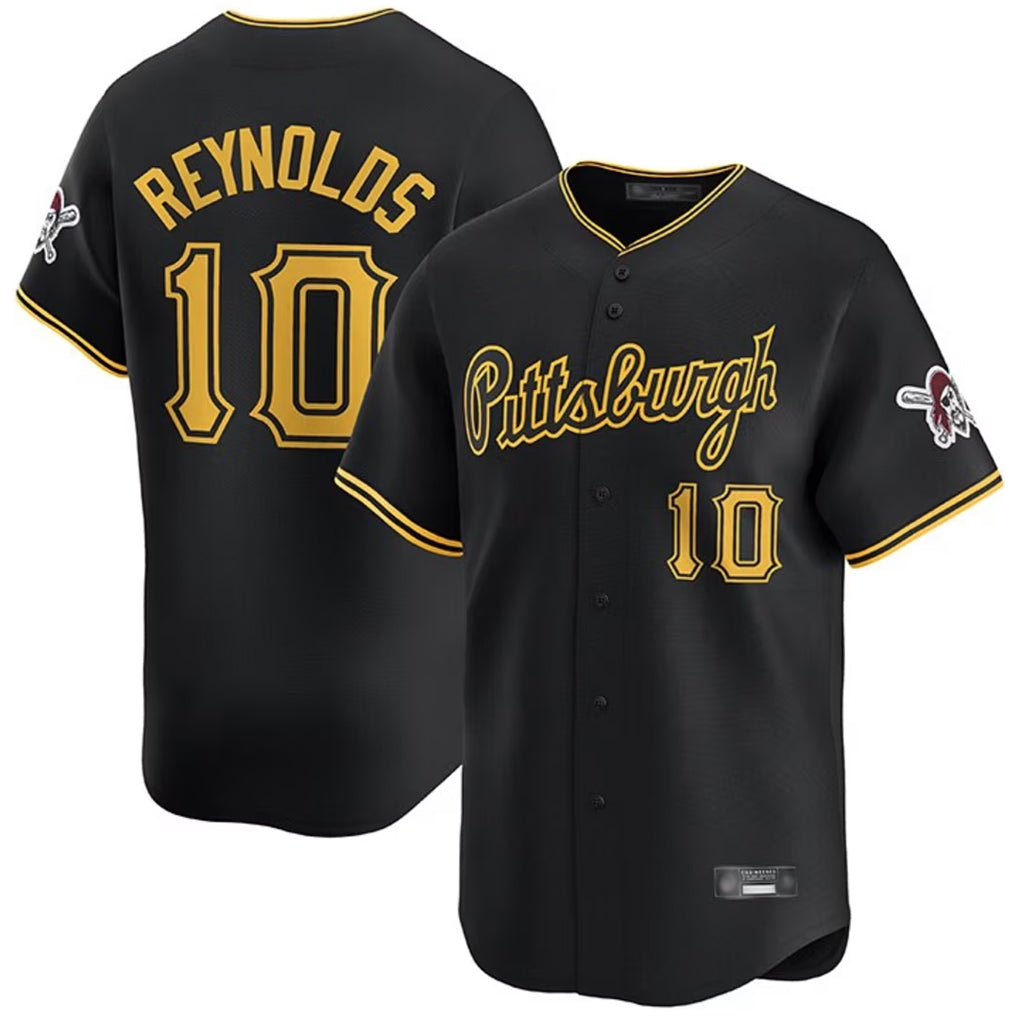 Elroe P.Pirates #10 Bryan Reynolds Player Black Alt Home Limited Stitched Jerseys