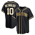 Elroe P.Pirates #10 Bryan Reynolds Player Black Fashion Out Home Game Stitched Jerseys