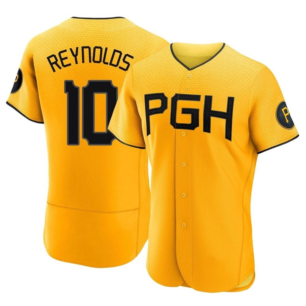 Elroe P.Pirates #10 Bryan Reynolds Player Gold City Connect Home Limited Elite Stitched Jerseys