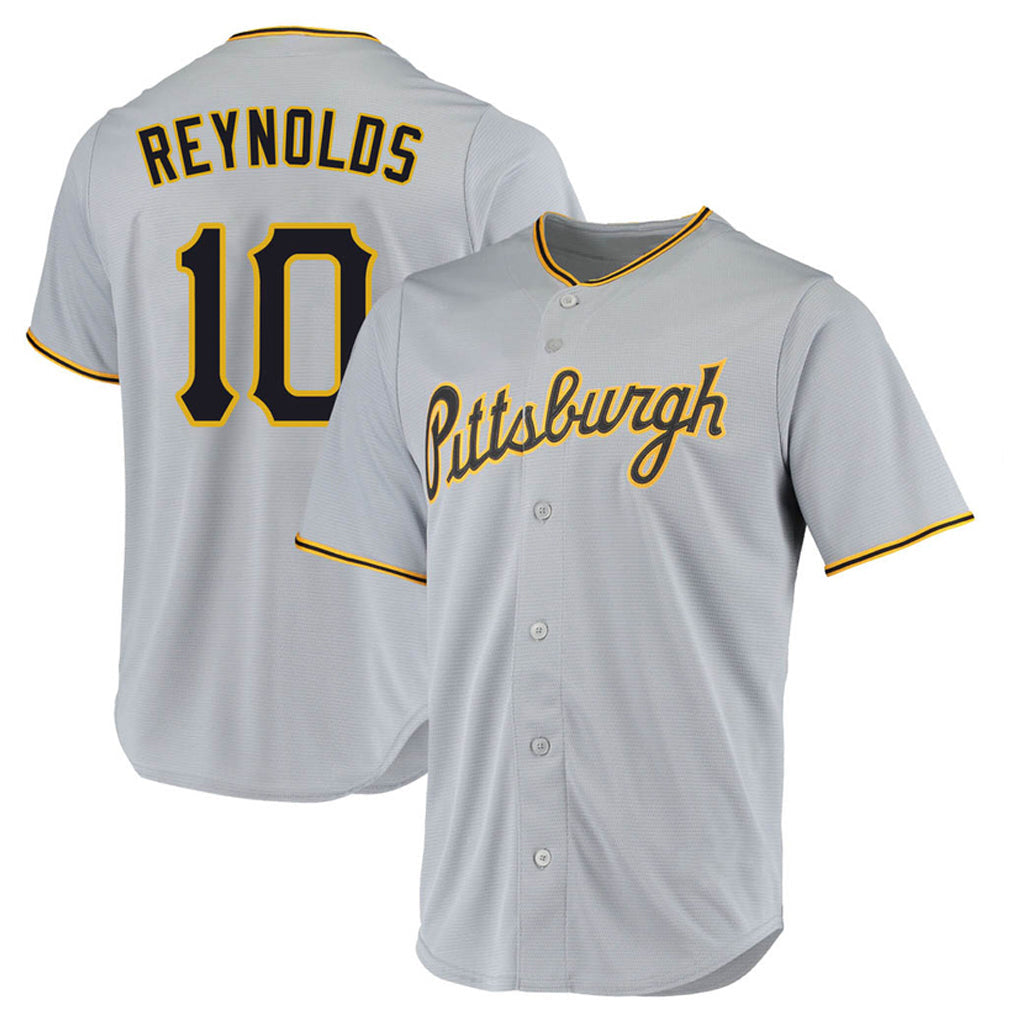 Elroe P.Pirates #10 Bryan Reynolds Player Gray Road Home Game Stitched Jerseys