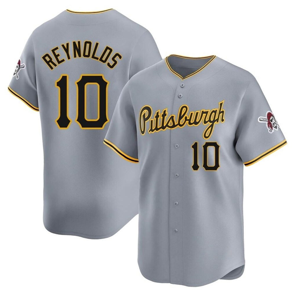 Elroe P.Pirates #10 Bryan Reynolds Player Gray Road Home Limited Stitched Jerseys