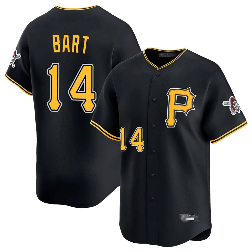 Elroe P.Pirates #14 Joey Bart Player Black Alternate Limited Game Stitched Jerseys