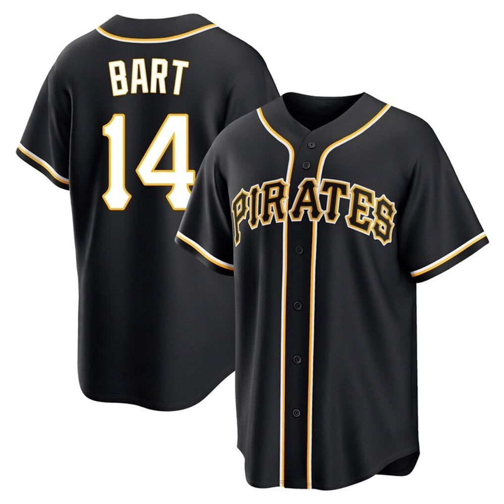 Elroe P.Pirates #14 Joey Bart Player Black Fashion Out Home Game Stitched Jerseys