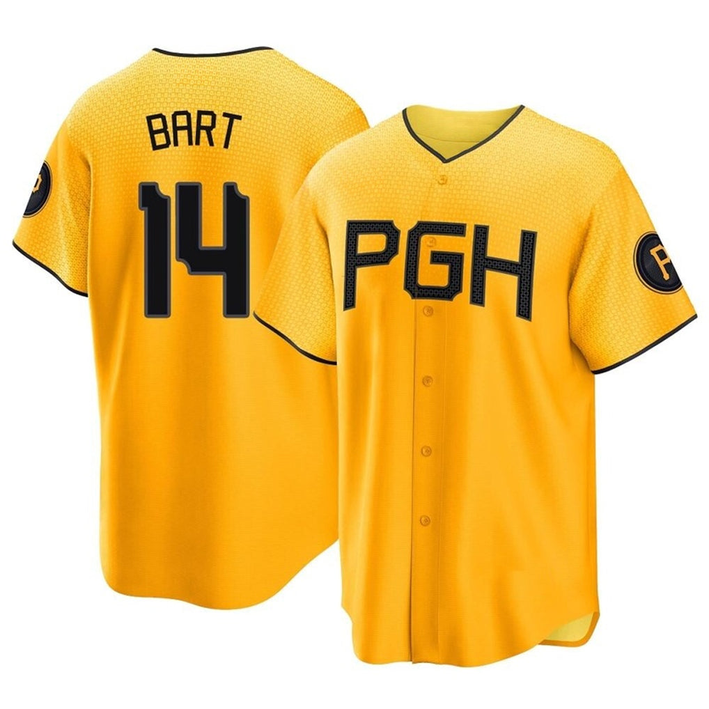 Elroe P.Pirates #14 Joey Bart Player Gold City Connect Home Game Stitched Jerseys