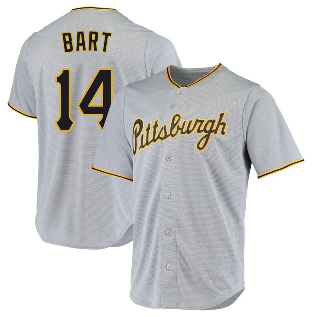 Elroe P.Pirates #14 Joey Bart Player Gray Road Home Game Stitched Jerseys