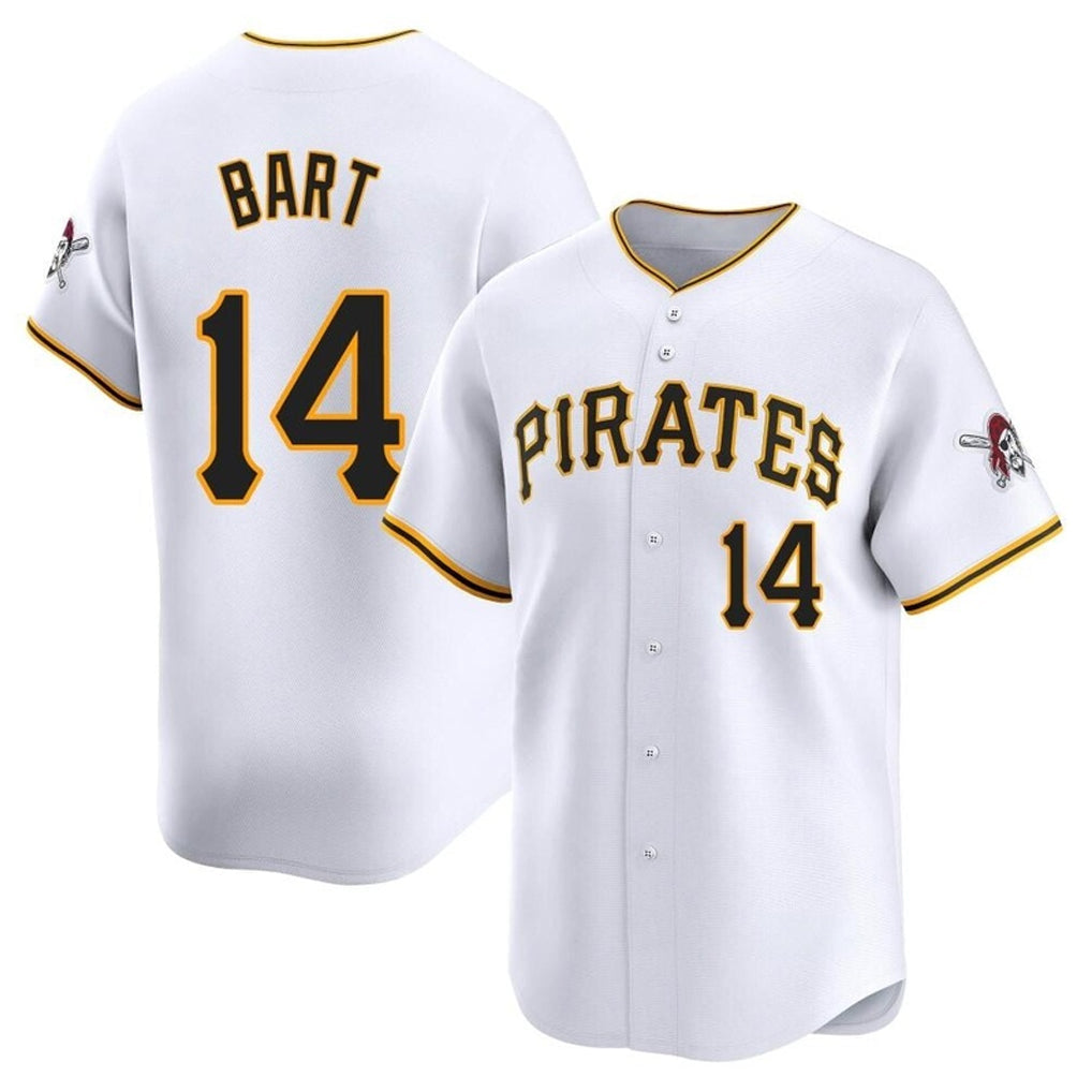 Elroe P.Pirates #14 Joey Bart Player White Home Limited Stitched Jerseys
