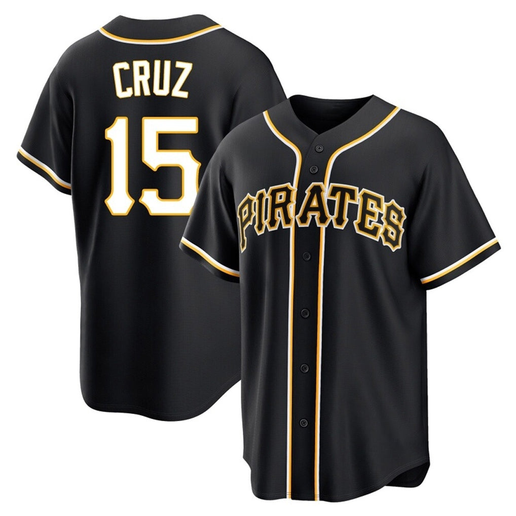 Elroe P.Pirates #15 Oneil Cruz Player Black Fashion Out Home Game Stitched Jerseys