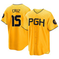 Elroe P.Pirates #15 Oneil Cruz Player Gold City Connect Home Game Stitched Jerseys